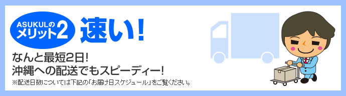 [メリット2] なんと最短2日！沖縄への配送でもスピーディー！