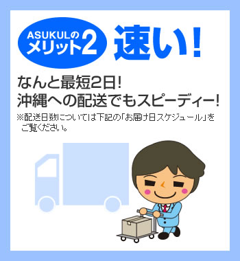 [メリット2] なんと最短2日！沖縄への配送でもスピーディー！